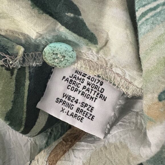 Jams World Shirt XL Green Spring Breeze Tropical Hawaiian Palm Beach Party - Picture 6 of 14